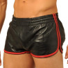 MK Toys Short en cuir Fist Noir-Rouge